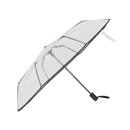Compact Umbrella Black Transparent Automatic Design Sturdy Structure Travel Umbrella for Backpack Outing V1294-YM0521-3117230078211