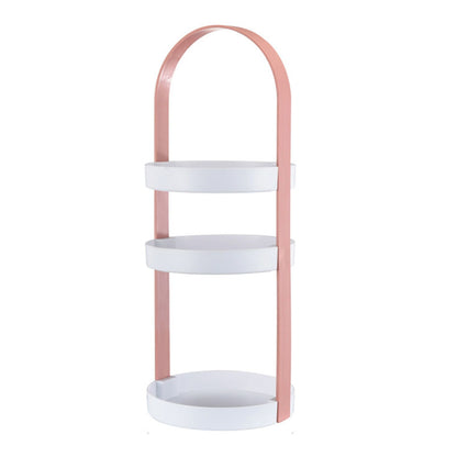 3 Layers Round Storage Rack Integral Handle 3 Layer Storage Round Stand for Bathroom Pink V1294-YM0521-3117230079013