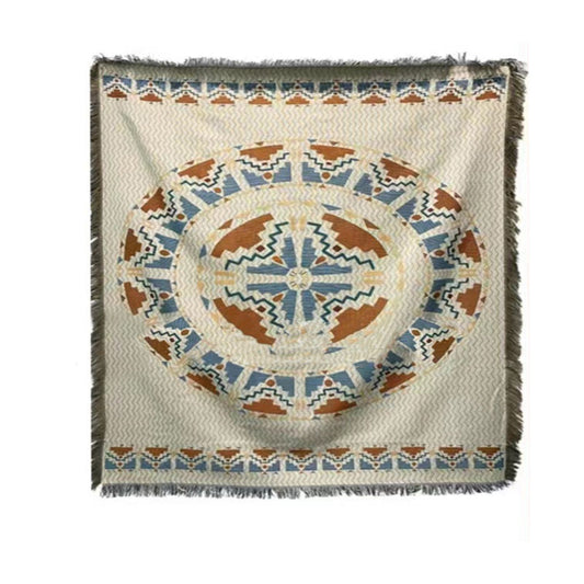 Vintage Sofa Towel Tablecloth Double Layer 2 Colors 4 Sided Tassels Rectangle Tassel Tablecloth for Picnic V1294-YM0521-3117230079211
