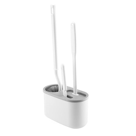 4 Pieces Toilet Bowl Brush Set Punch Free Wall Mounted Toilet Brush Holder with 3 Brush for Bathroom White V1294-YM0521-3117230080912