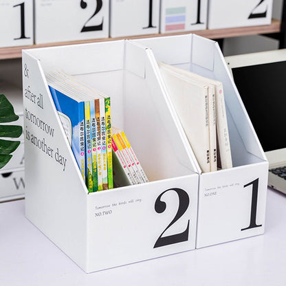 Vertical File Folder Bin Paper Number Marking Slim Desk Storage Organizer for Books Notebooks Magazines V1294-YM0521-3117230081011