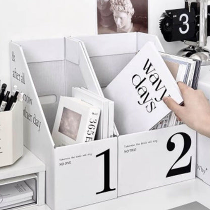 Vertical File Folder Bin Paper Number Marking Slim Desk Storage Organizer for Books Notebooks Magazines V1294-YM0521-3117230081011