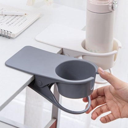 Desk Cup Holder Clip Space Saving Large Multifunctional Table Clamp Mug Stand for Beverage Bottle White V1294-YM0521-3117230081111