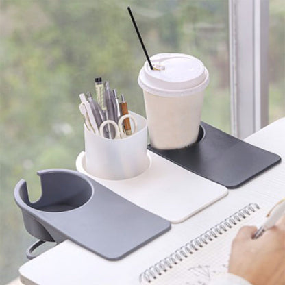 Desk Cup Holder Clip Space Saving Large Multifunctional Table Clamp Mug Stand for Beverage Bottle White V1294-YM0521-3117230081111