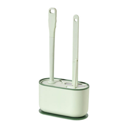 Long Handle Toilet Brush Set Deep Cleansing Multifunctional Hanging Toilet Brush Set for Bathroom Green V1294-YM0521-3117230081412