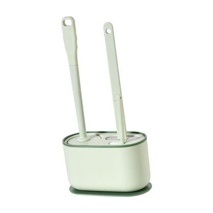 Long Handle Toilet Brush Set Deep Cleansing Multifunctional Hanging Toilet Brush Set for Bathroom Green V1294-YM0521-3117230081412