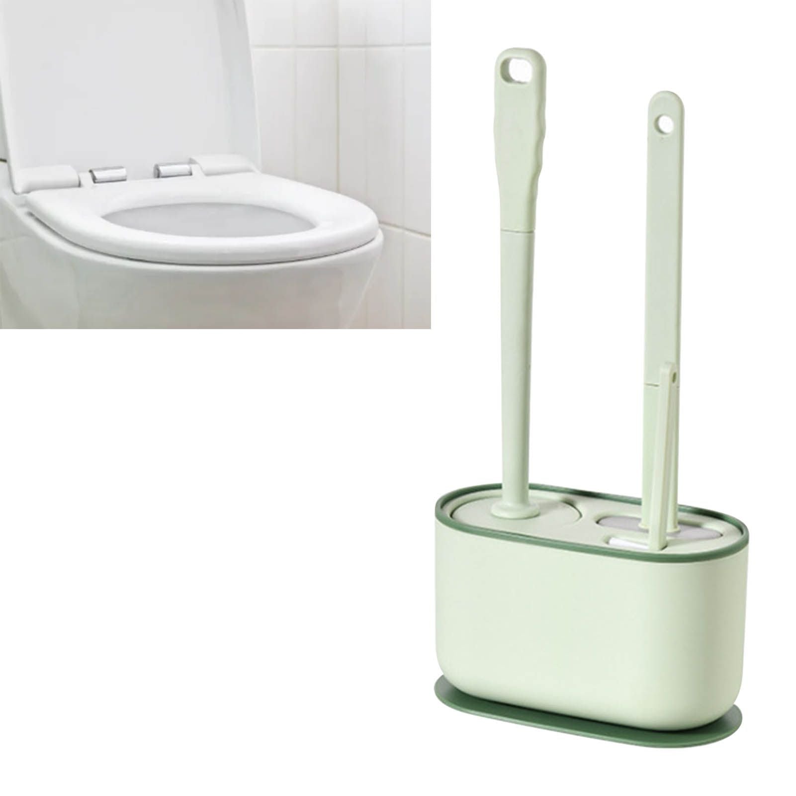 Long Handle Toilet Brush Set Deep Cleansing Multifunctional Hanging Toilet Brush Set for Bathroom Green V1294-YM0521-3117230081412