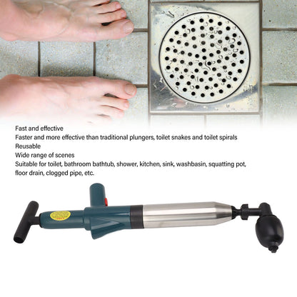 Toilet Plunger Kit High Pressure Fast Efficient Manual Drain Plumb Plunger for Bathroom Kitchen Floor Drain V1294-YM0521-3117230081911