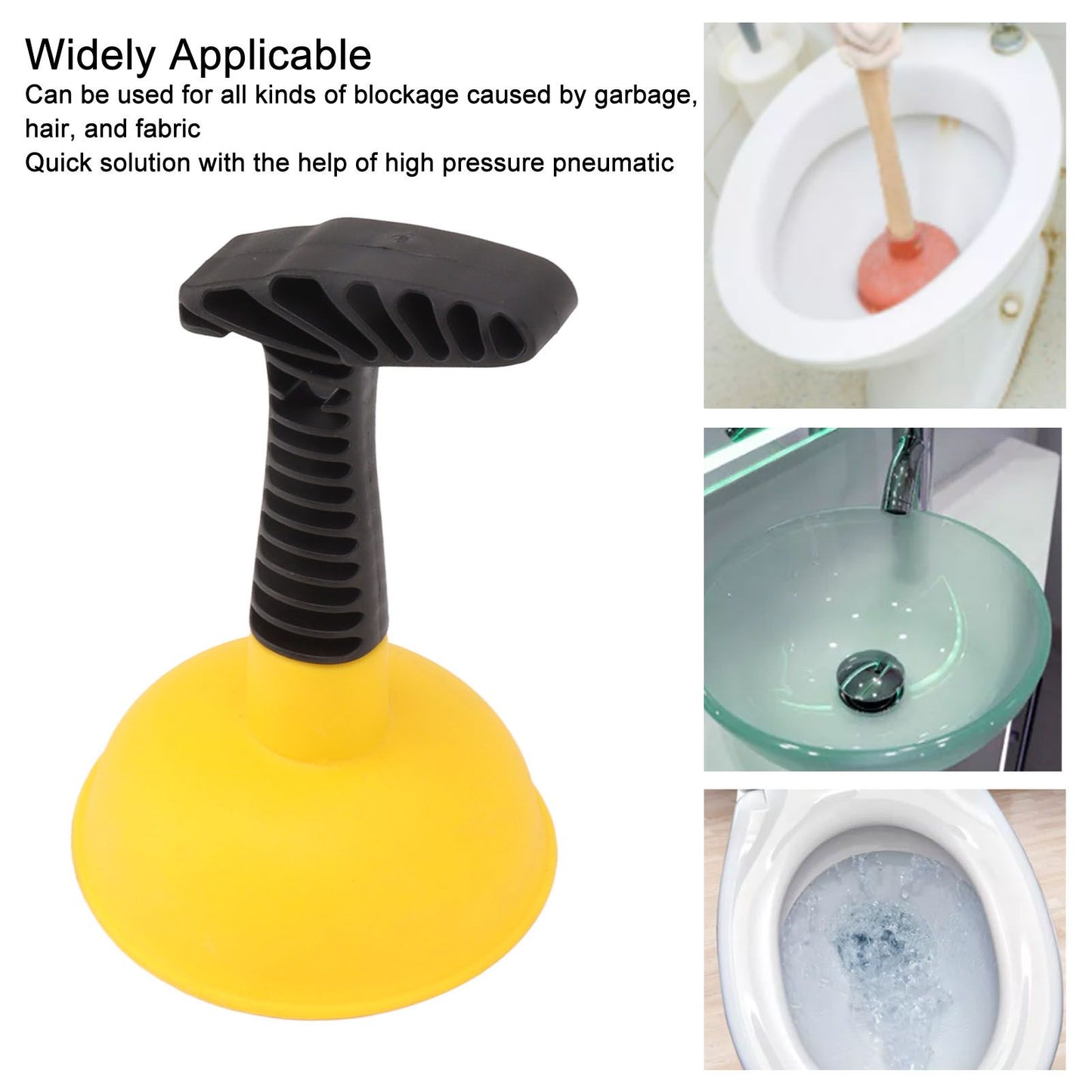 Mini Plunger Powerful Slip Proof Handle Efficient Small Drain Plunger for Toilet Bathtub Sink Type 2 V1294-YM0521-3117230082512