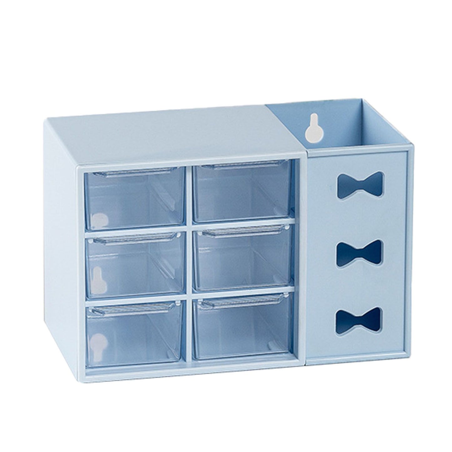 Pen Desk Shelf Dustproof 6 Drawers Pen Organization Storage Shelf for Students Office People Blue V1294-YM0521-3117230083313
