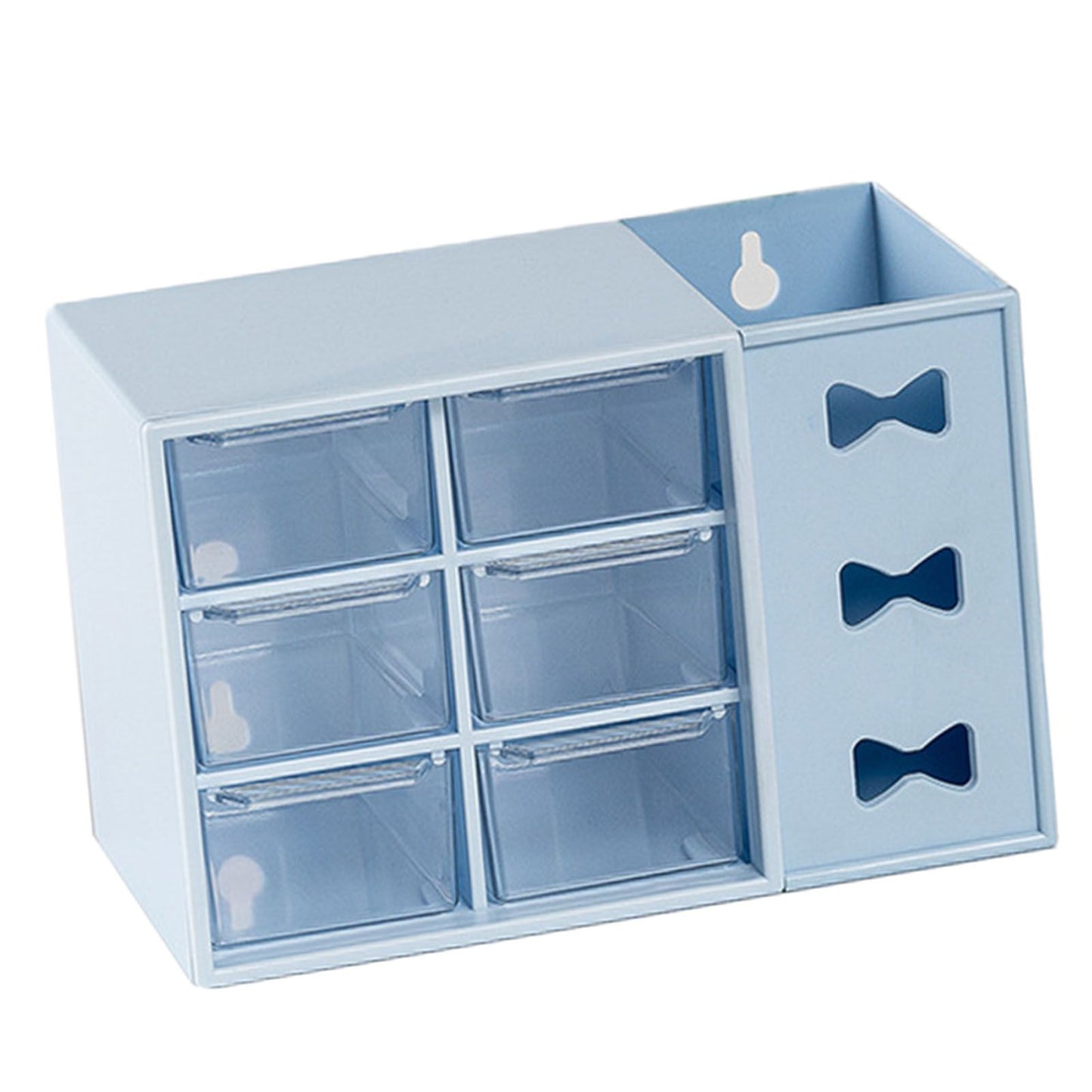 Pen Desk Shelf Dustproof 6 Drawers Pen Organization Storage Shelf for Students Office People Blue V1294-YM0521-3117230083313