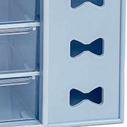 Pen Desk Shelf Dustproof 6 Drawers Pen Organization Storage Shelf for Students Office People Blue V1294-YM0521-3117230083313