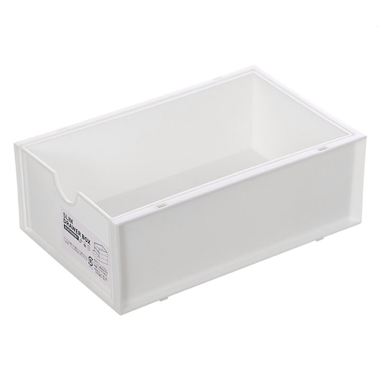 Desktop Storage Box Plastic Desk Makeup Organizer Stationery Supplies Storage Box with Drawer White V1294-YM0521-3117230083411