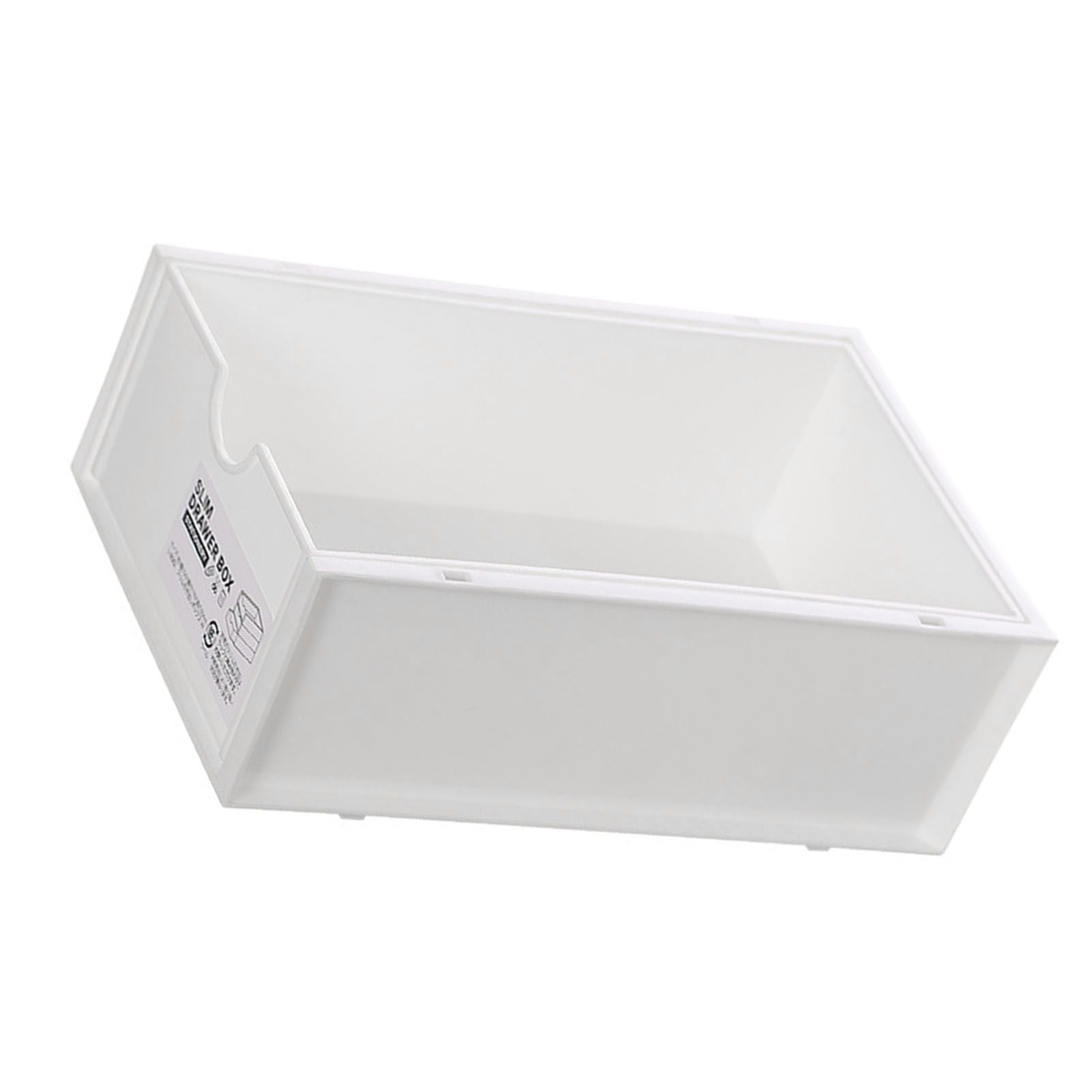 Desktop Storage Box Plastic Desk Makeup Organizer Stationery Supplies Storage Box with Drawer White V1294-YM0521-3117230083411