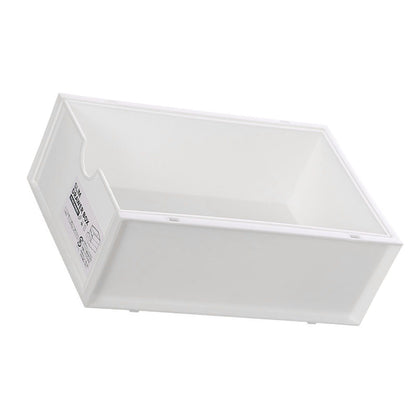 Desktop Storage Box Plastic Desk Makeup Organizer Stationery Supplies Storage Box with Drawer White V1294-YM0521-3117230083411