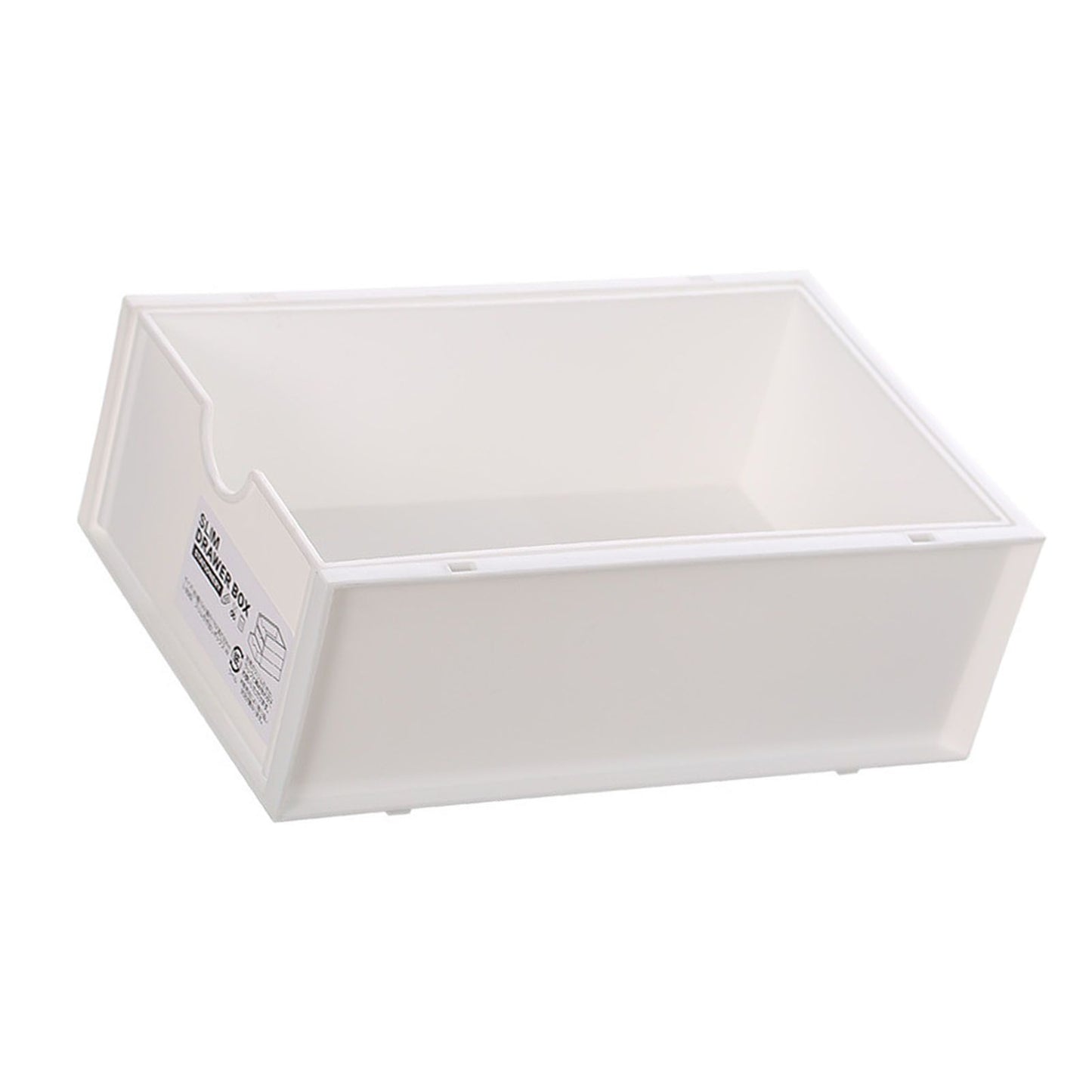 Desktop Storage Box Plastic Desk Makeup Organizer Stationery Supplies Storage Box with Drawer White V1294-YM0521-3117230083411