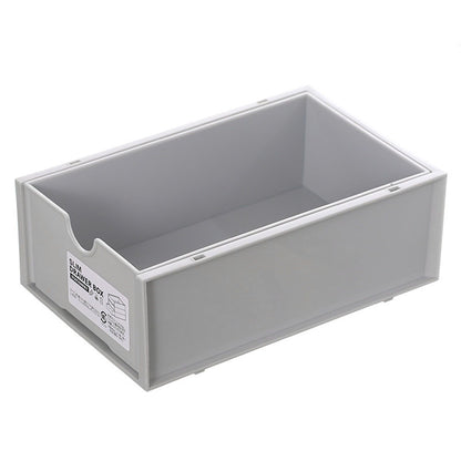 Desktop Storage Box Plastic Desk Makeup Organizer Stationery Supplies Storage Box with Drawer Grey V1294-YM0521-3117230083413