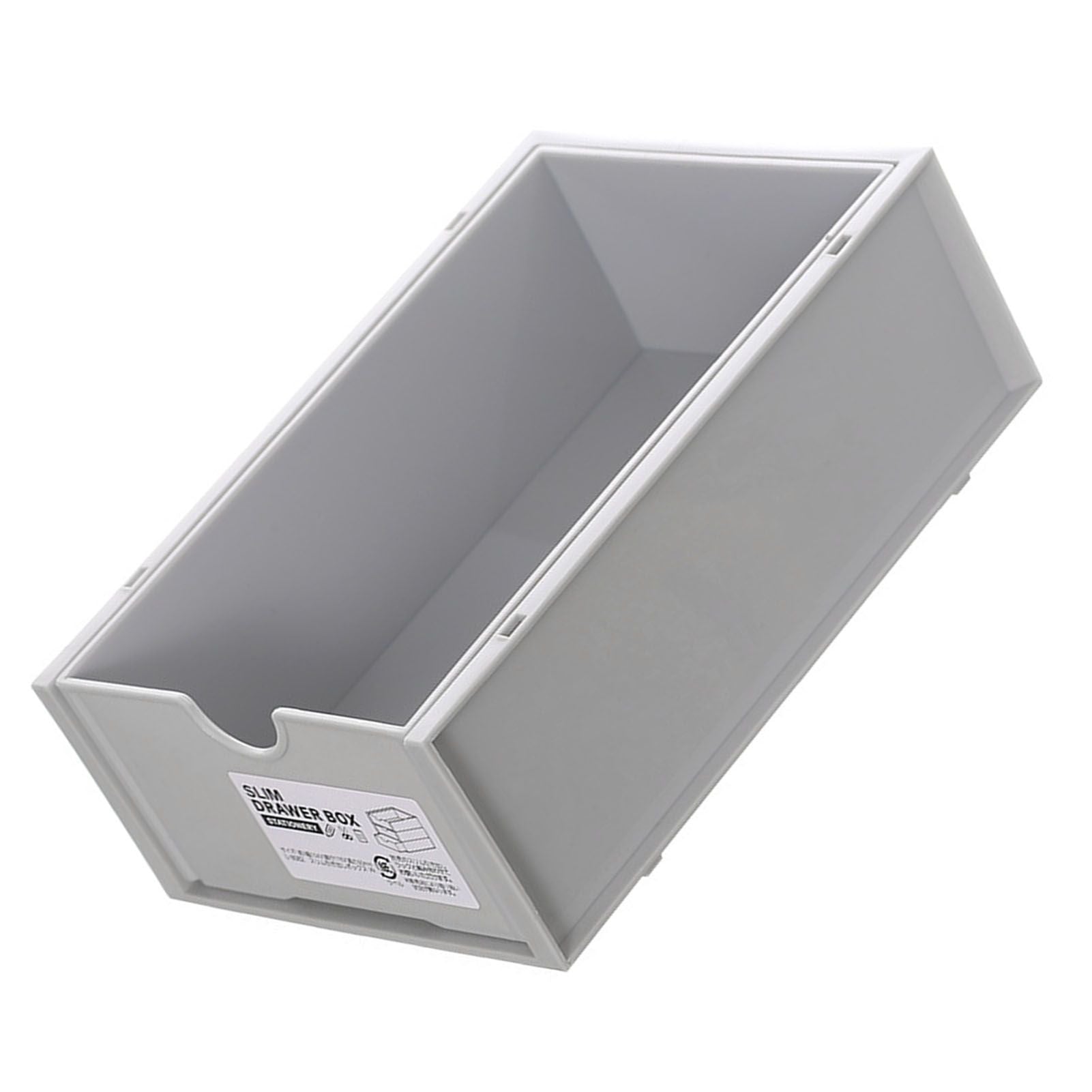 Desktop Storage Box Plastic Desk Makeup Organizer Stationery Supplies Storage Box with Drawer Grey V1294-YM0521-3117230083413