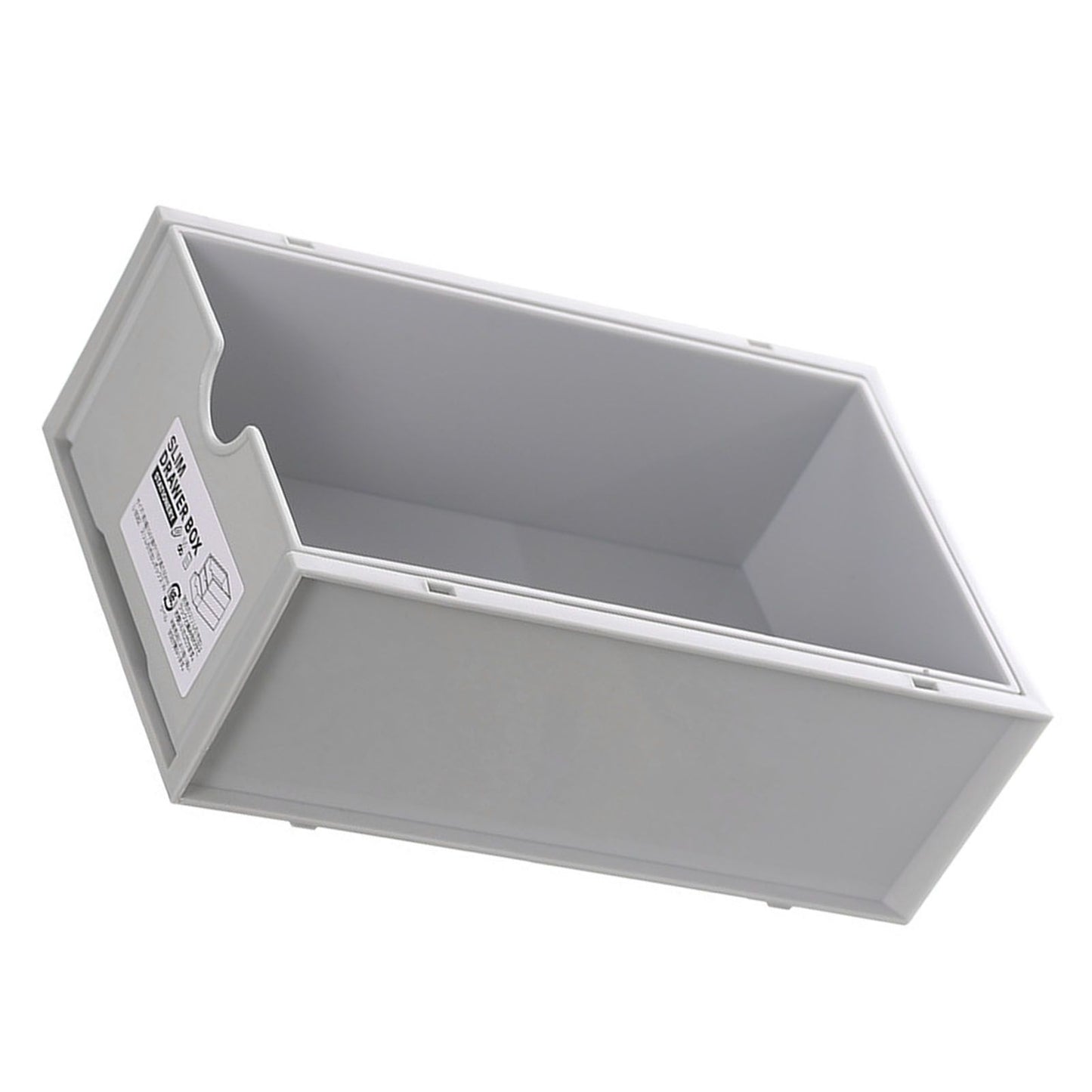 Desktop Storage Box Plastic Desk Makeup Organizer Stationery Supplies Storage Box with Drawer Grey V1294-YM0521-3117230083413