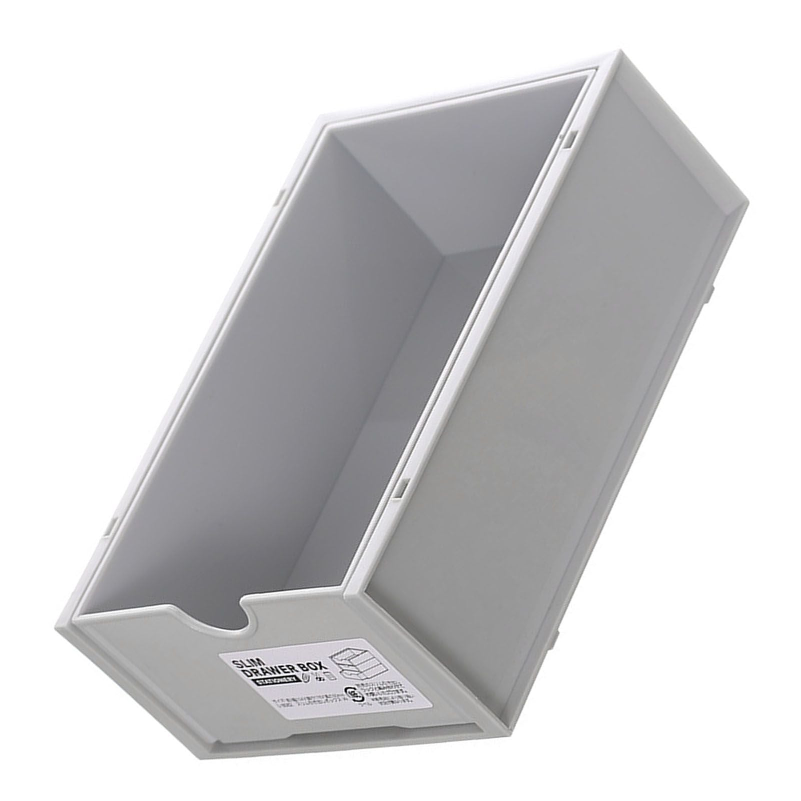 Desktop Storage Box Plastic Desk Makeup Organizer Stationery Supplies Storage Box with Drawer Grey V1294-YM0521-3117230083413