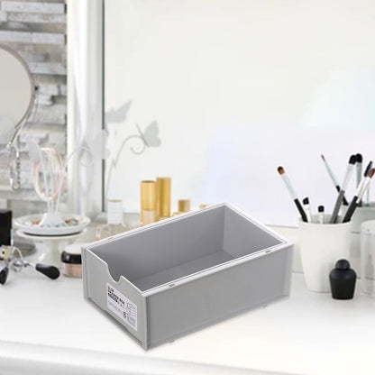 Desktop Storage Box Plastic Desk Makeup Organizer Stationery Supplies Storage Box with Drawer Grey V1294-YM0521-3117230083413