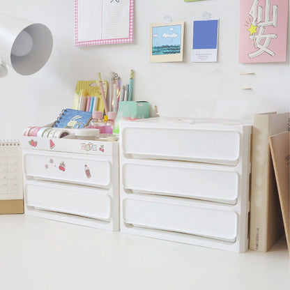 Storage Drawer Multi Layers Stackable Dustproof Desktop Storage Box Organizer for Student Dormitory Home V1294-YM0521-3117230084711