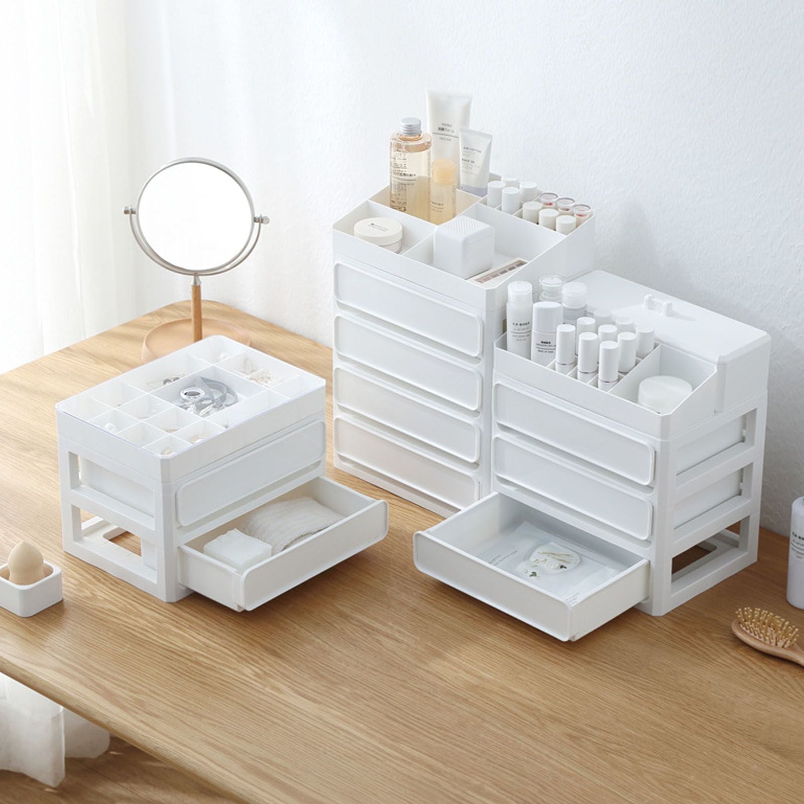 Storage Drawer Multi Layers Stackable Dustproof Desktop Storage Box Organizer for Student Dormitory Home V1294-YM0521-3117230084711