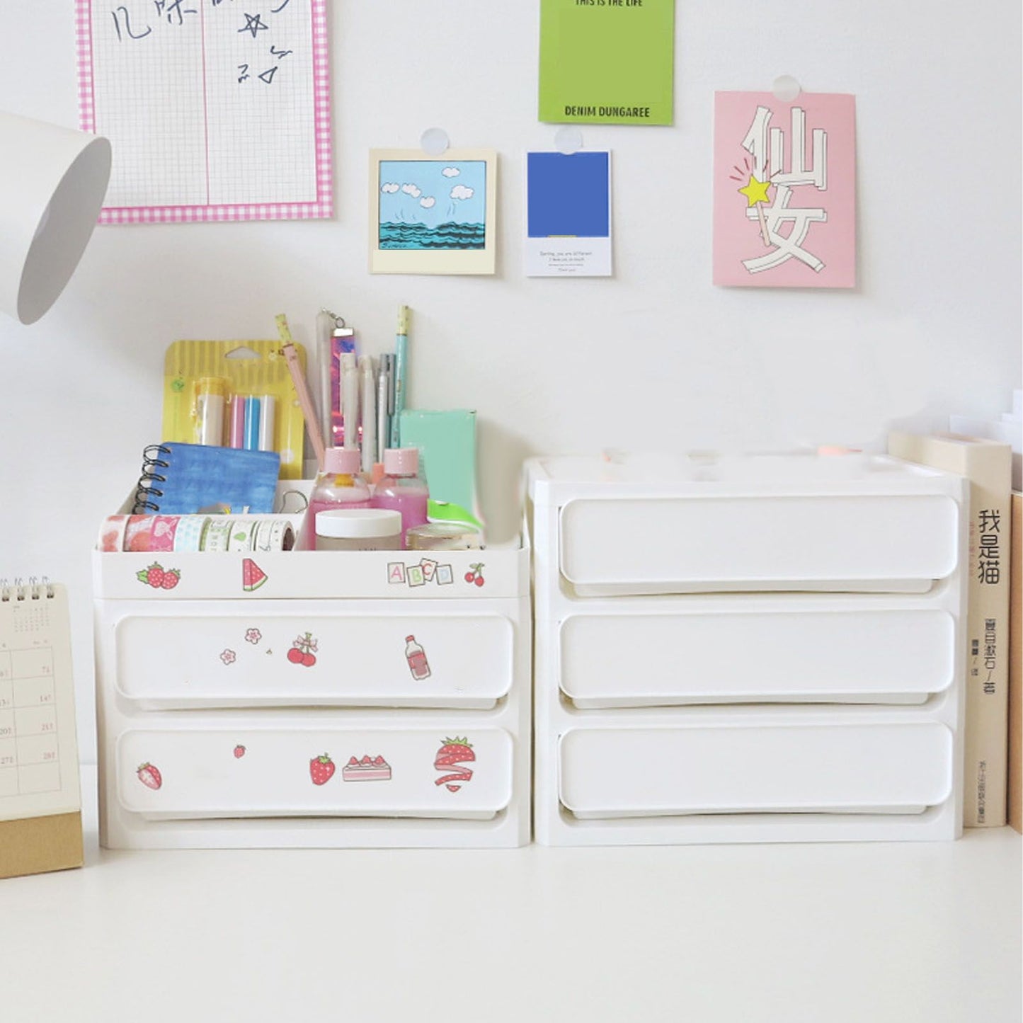 Storage Drawer Multi Layers Stackable Dustproof Desktop Storage Box Organizer for Student Dormitory Home V1294-YM0521-3117230084711