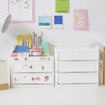Storage Drawer Multi Layers Stackable Dustproof Desktop Storage Box Organizer for Student Dormitory Home V1294-YM0521-3117230084711