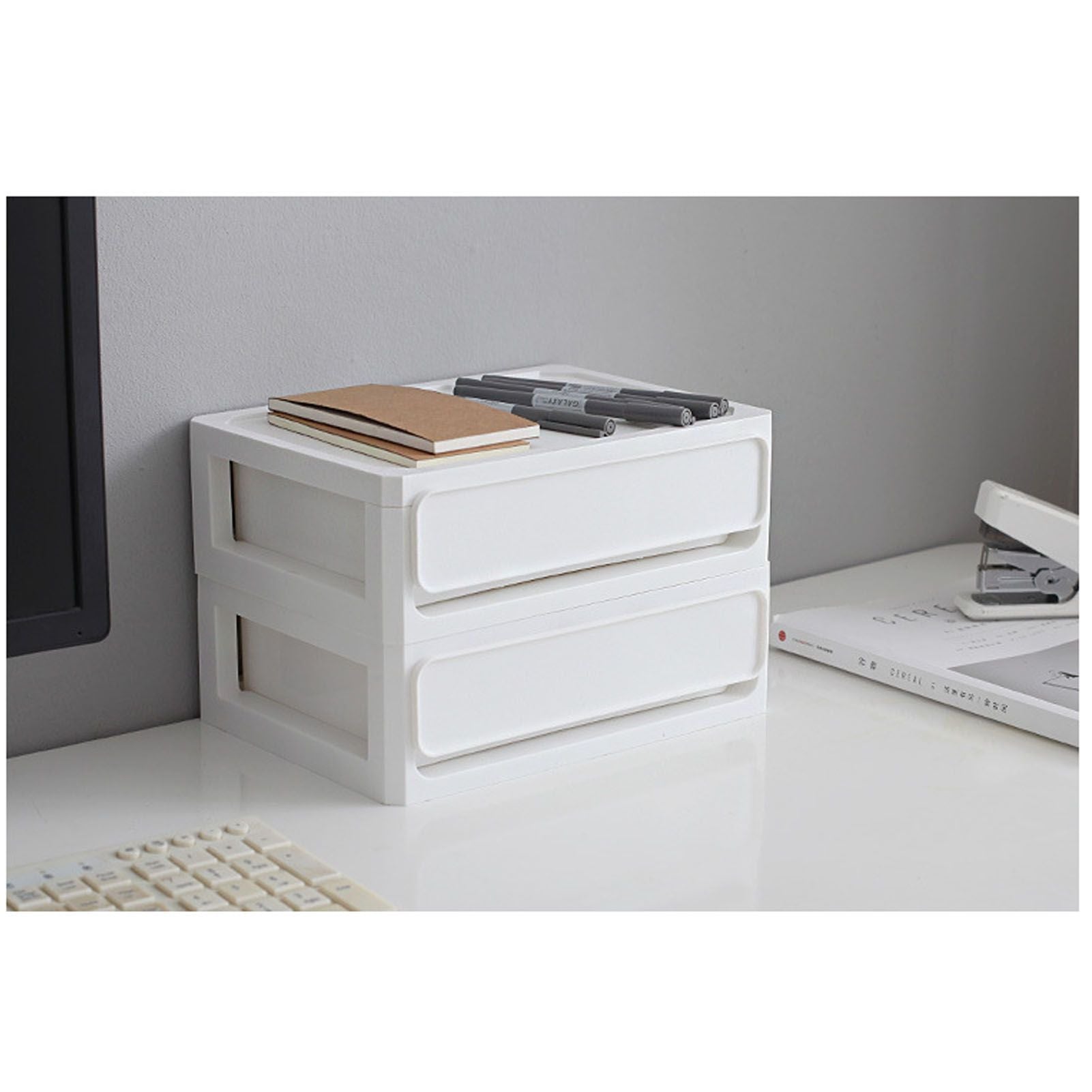 Storage Drawer Multi Layers Stackable Dustproof Desktop Storage Box Organizer for Student Dormitory Home V1294-YM0521-3117230084711