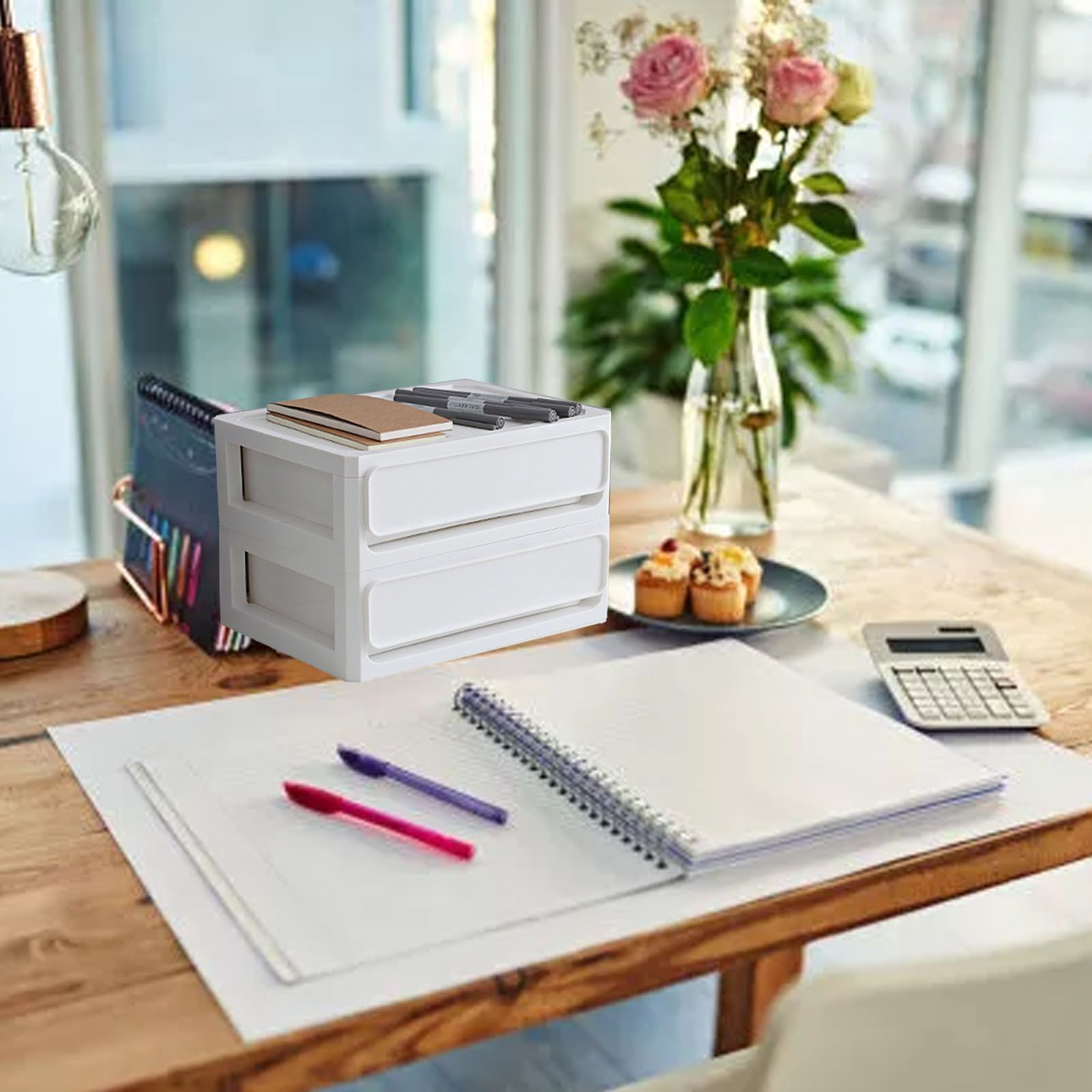 Storage Drawer Multi Layers Stackable Dustproof Desktop Storage Box Organizer for Student Dormitory Home V1294-YM0521-3117230084711