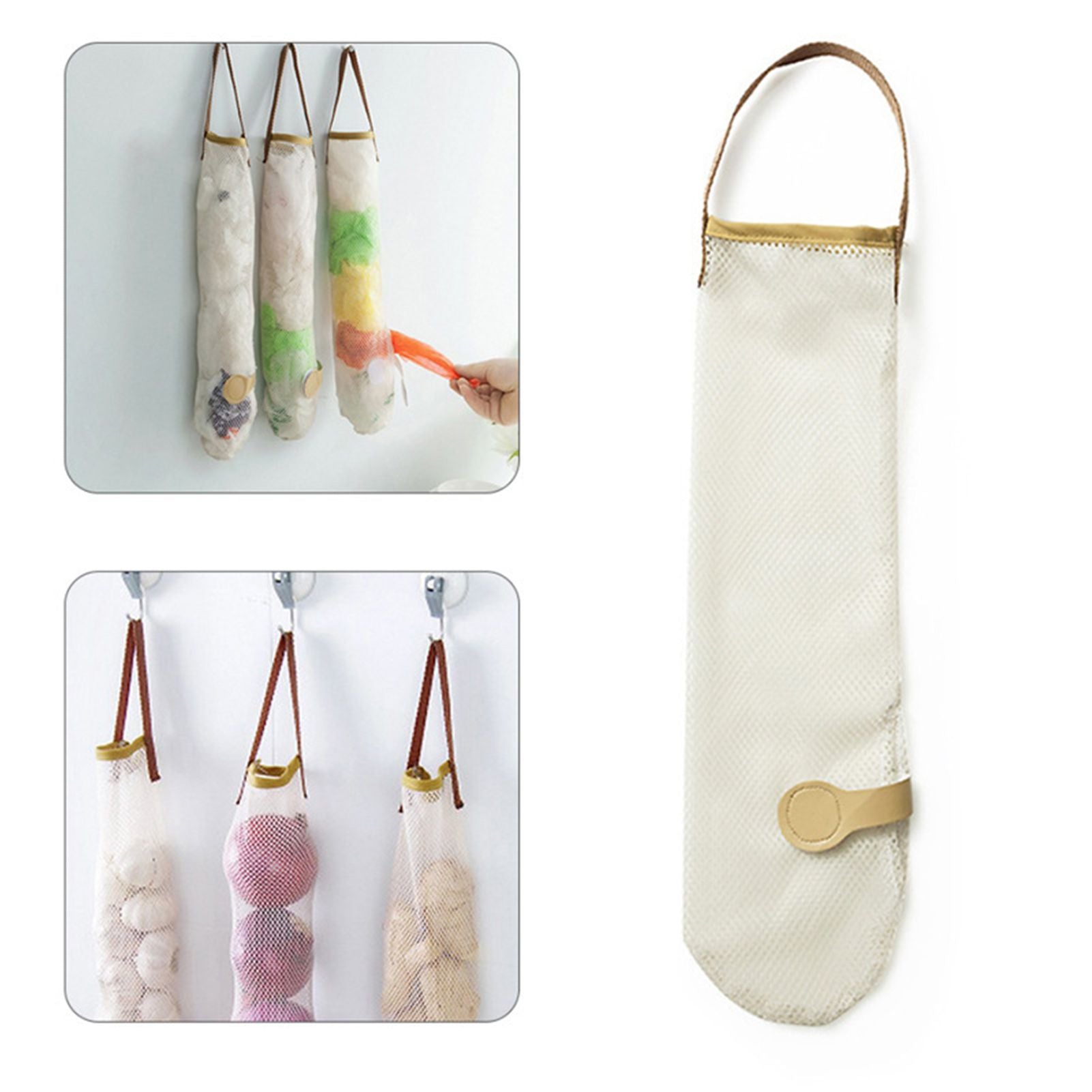 Fruit Storage Net Bag Breathable Reusable Hanging Storage Bag for Vegetable Onions Garlic V1294-YM0521-3117230084911