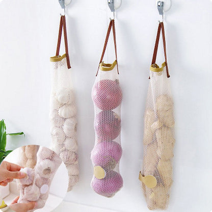 Fruit Storage Net Bag Breathable Reusable Hanging Storage Bag for Vegetable Onions Garlic V1294-YM0521-3117230084911