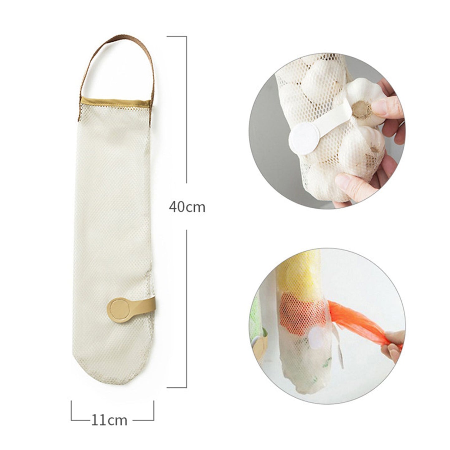 Fruit Storage Net Bag Breathable Reusable Hanging Storage Bag for Vegetable Onions Garlic V1294-YM0521-3117230084911
