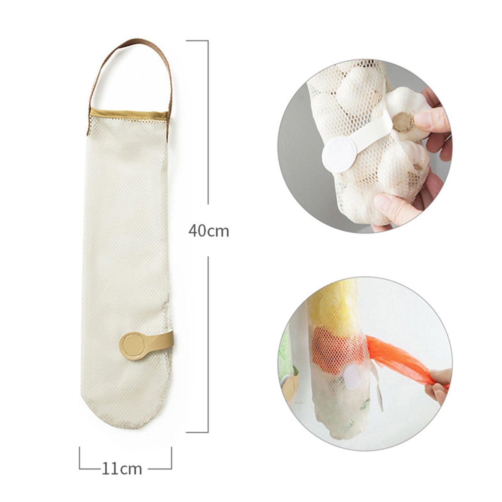 Fruit Storage Net Bag Breathable Reusable Hanging Storage Bag for Vegetable Onions Garlic V1294-YM0521-3117230084911