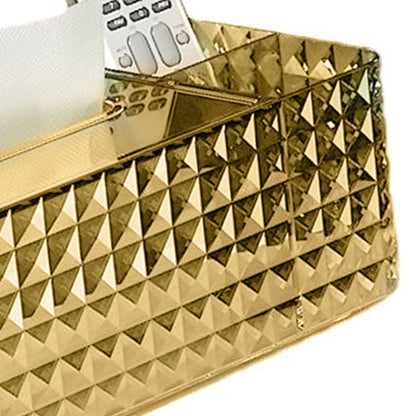 Tissue Storage Box Rhombus Texture Side Partition Towel Napkin Container Case Transparent Gold V1294-YM0521-3117230086512