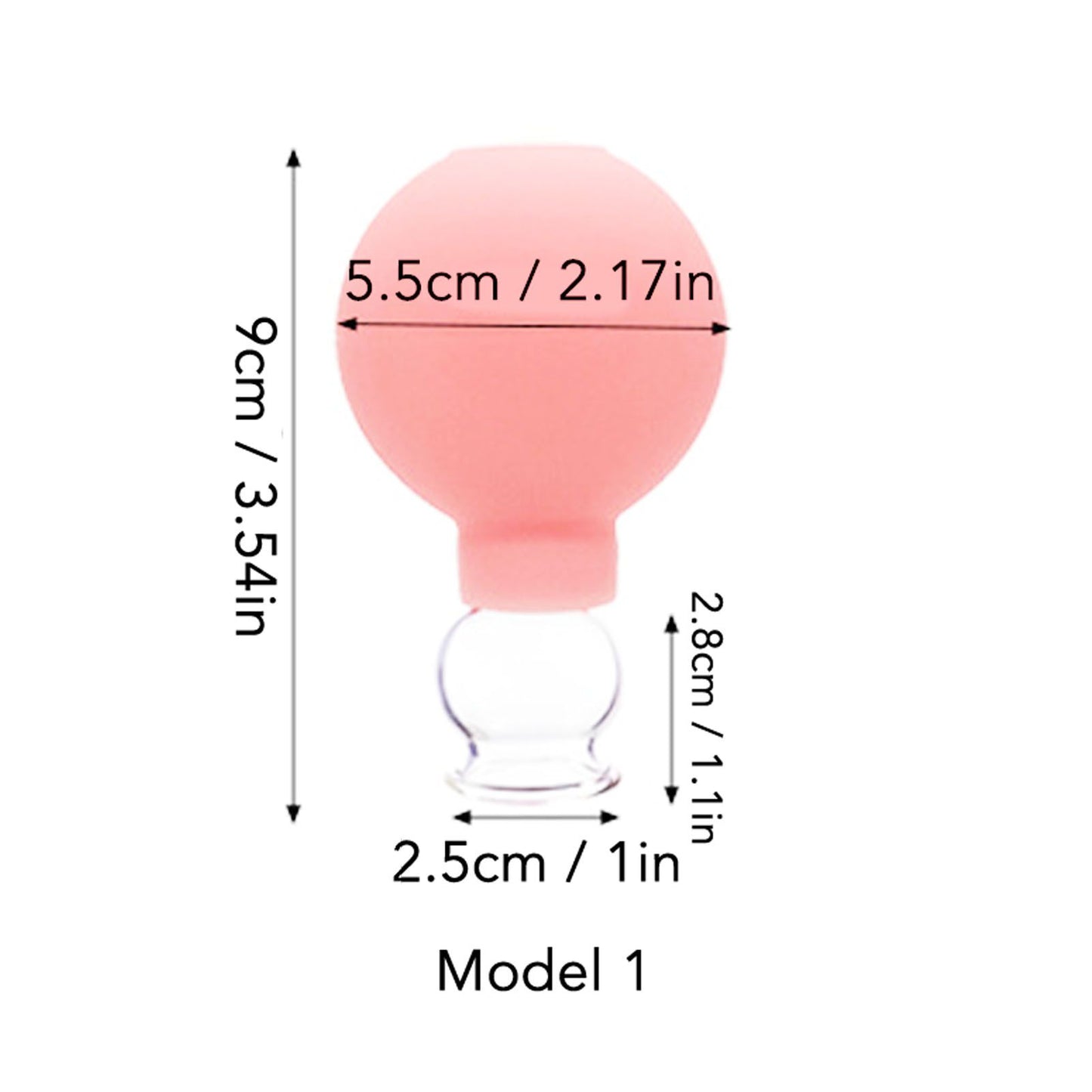 Glass Silicone Cupping Cup Vacuum Suction Massage Therapy for Face Skin Beauty Tool Model 1 V1294-YM0521-3117230087311