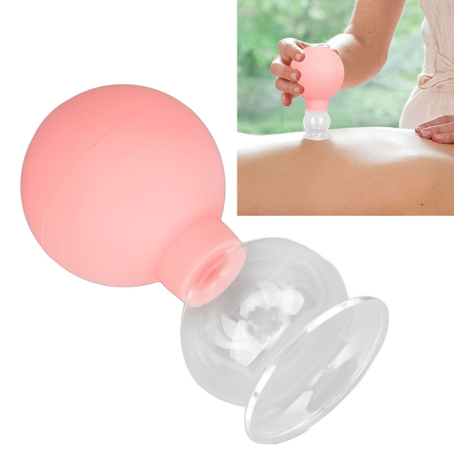 Glass Silicone Cupping Cup Vacuum Suction Massage Therapy for Face Skin Beauty Tool Model 3 V1294-YM0521-3117230087313
