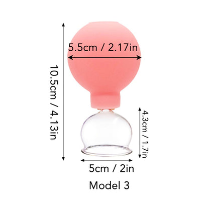 Glass Silicone Cupping Cup Vacuum Suction Massage Therapy for Face Skin Beauty Tool Model 3 V1294-YM0521-3117230087313