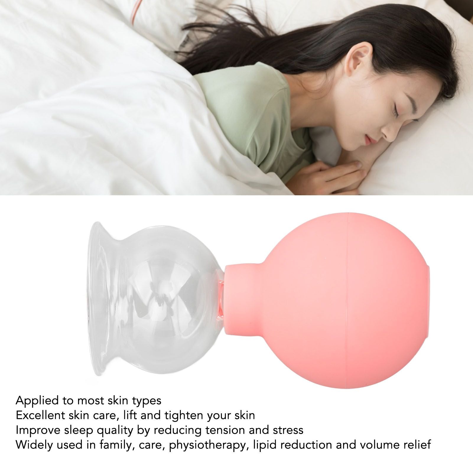 Glass Silicone Cupping Cup Vacuum Suction Massage Therapy for Face Skin Beauty Tool Model 3 V1294-YM0521-3117230087313