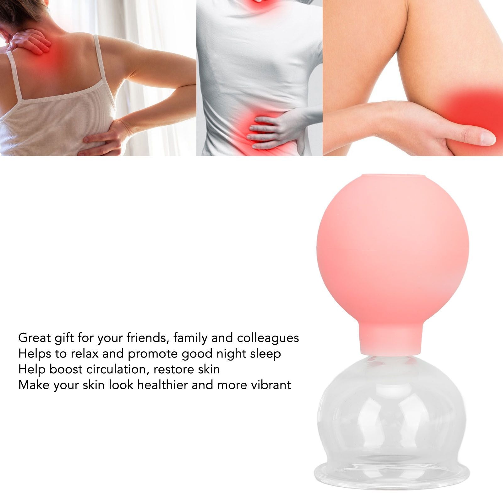 Glass Silicone Cupping Cup Vacuum Suction Massage Therapy for Face Skin Beauty Tool Model 4 V1294-YM0521-3117230087314