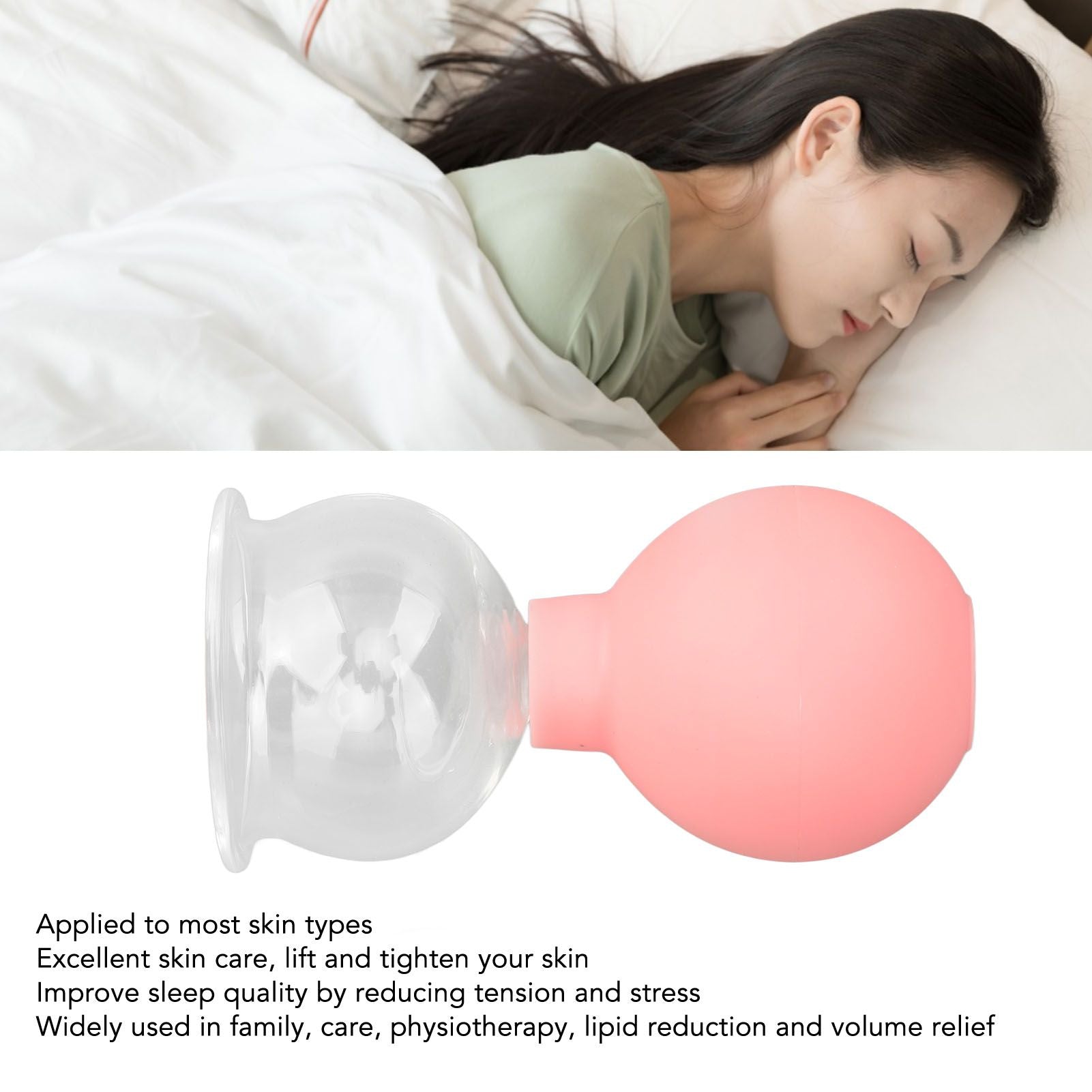 Glass Silicone Cupping Cup Vacuum Suction Massage Therapy for Face Skin Beauty Tool Model 4 V1294-YM0521-3117230087314