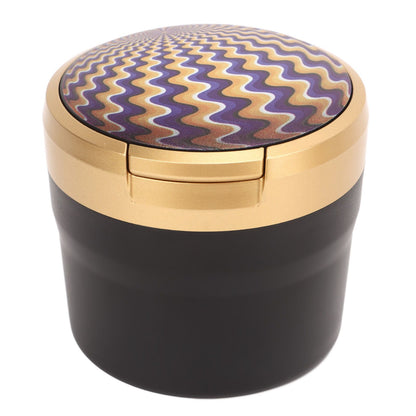 Car Ashtray with Lid Portable Smokeless Cigarette Ashtray Cup Holder with LED Blue Light for Home Wave V1294-YM0521-3117230087512