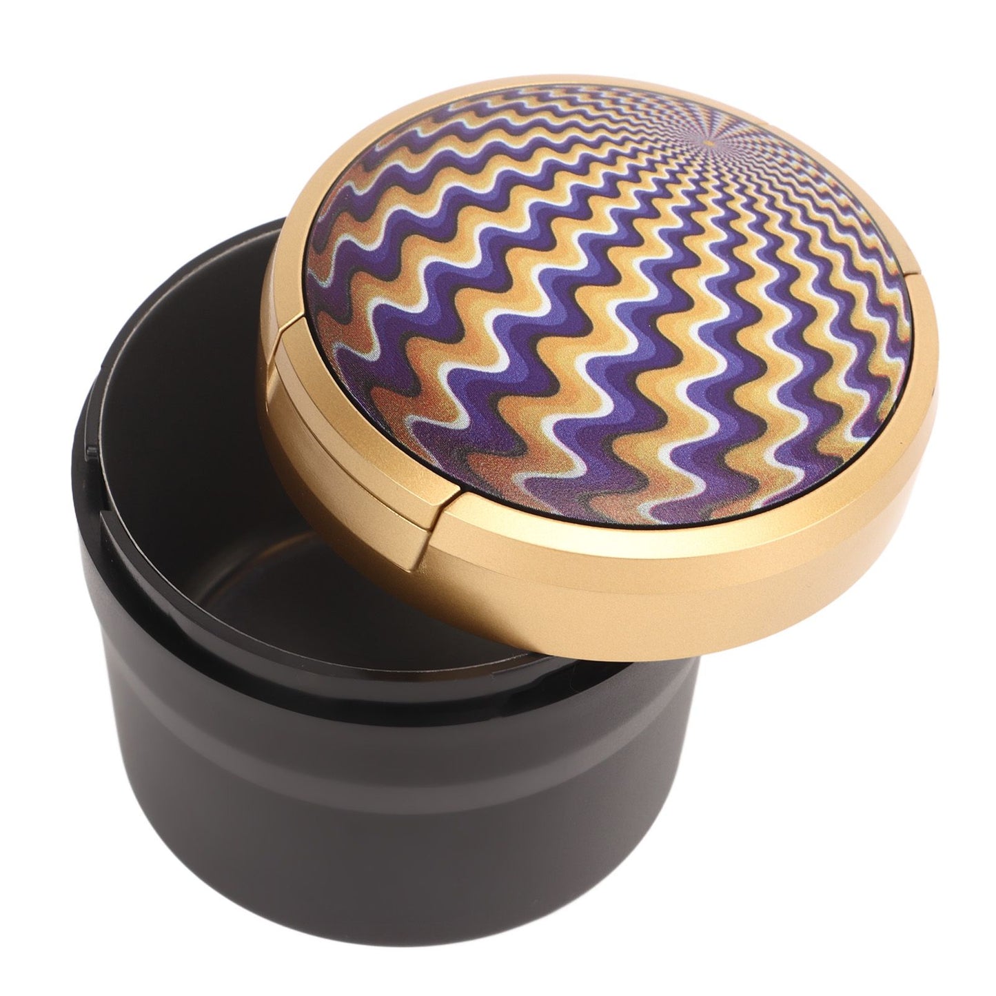 Car Ashtray with Lid Portable Smokeless Cigarette Ashtray Cup Holder with LED Blue Light for Home Wave V1294-YM0521-3117230087512