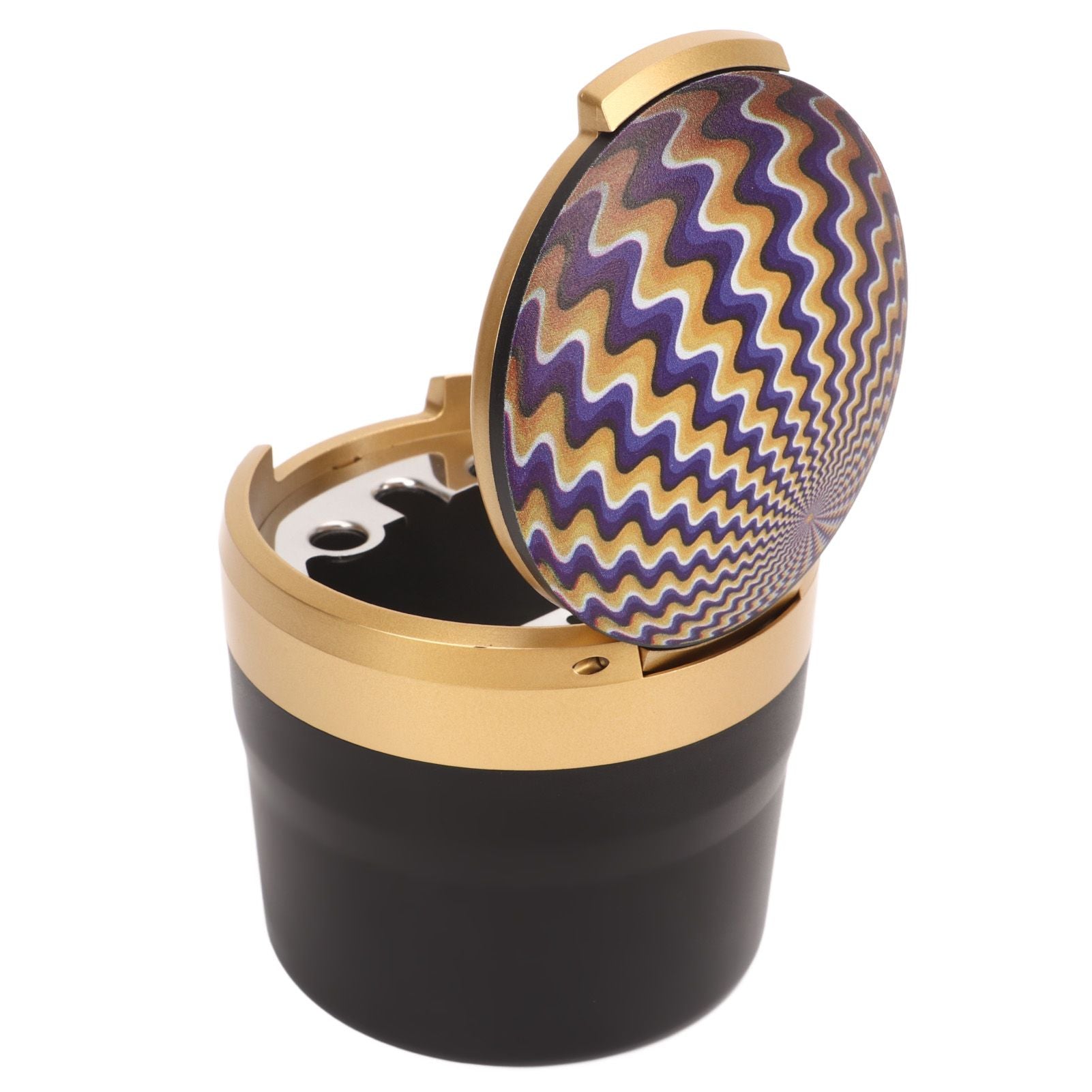 Car Ashtray with Lid Portable Smokeless Cigarette Ashtray Cup Holder with LED Blue Light for Home Wave V1294-YM0521-3117230087512
