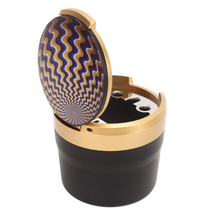 Car Ashtray with Lid Portable Smokeless Cigarette Ashtray Cup Holder with LED Blue Light for Home Wave V1294-YM0521-3117230087512