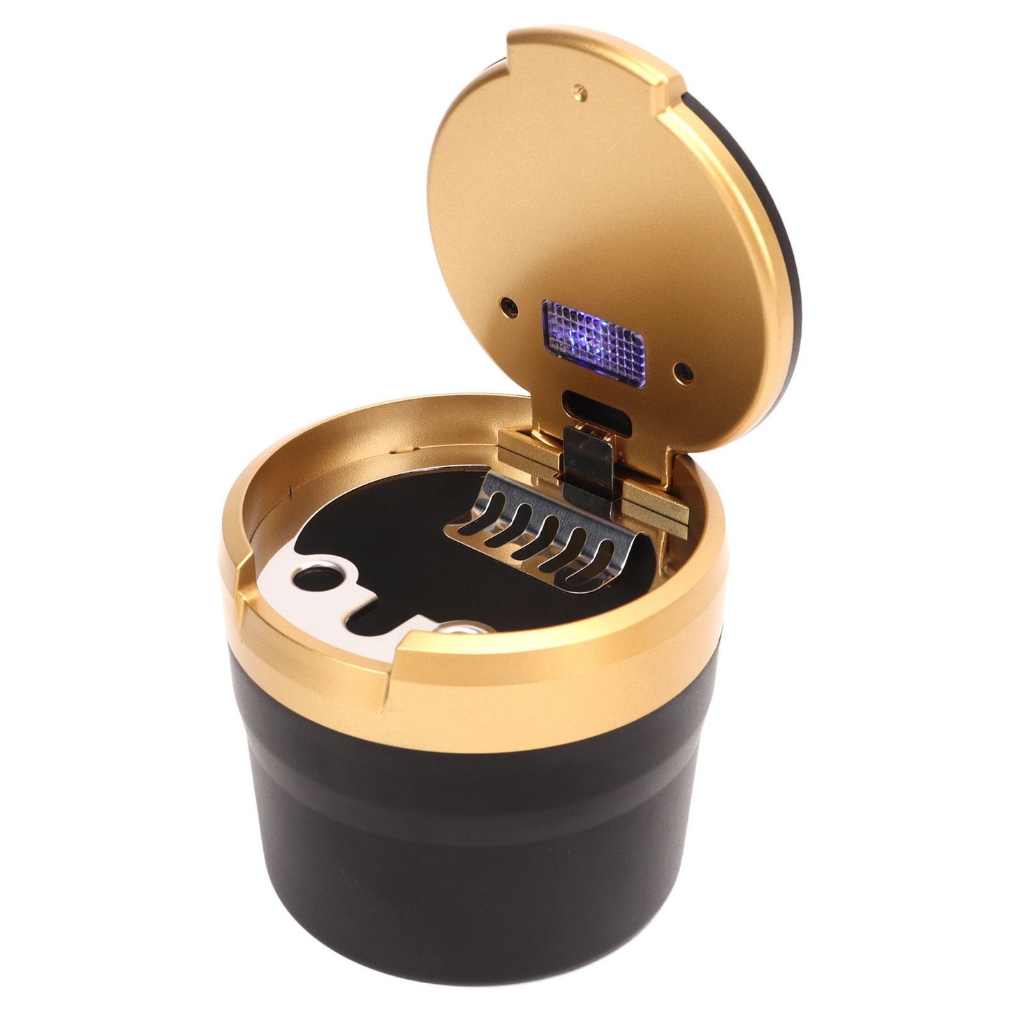 Car Ashtray with Lid Portable Smokeless Cigarette Ashtray Cup Holder with LED Blue Light for Home Wave V1294-YM0521-3117230087512