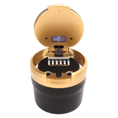 Car Ashtray with Lid Portable Smokeless Cigarette Ashtray Cup Holder with LED Blue Light for Home Wave V1294-YM0521-3117230087512