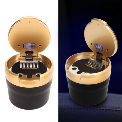 Car Ashtray with Lid Portable Smokeless Cigarette Ashtray Cup Holder with LED Blue Light for Home Wave V1294-YM0521-3117230087512