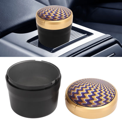 Car Ashtray with Lid Portable Smokeless Cigarette Ashtray Cup Holder with LED Blue Light for Home Wave V1294-YM0521-3117230087512